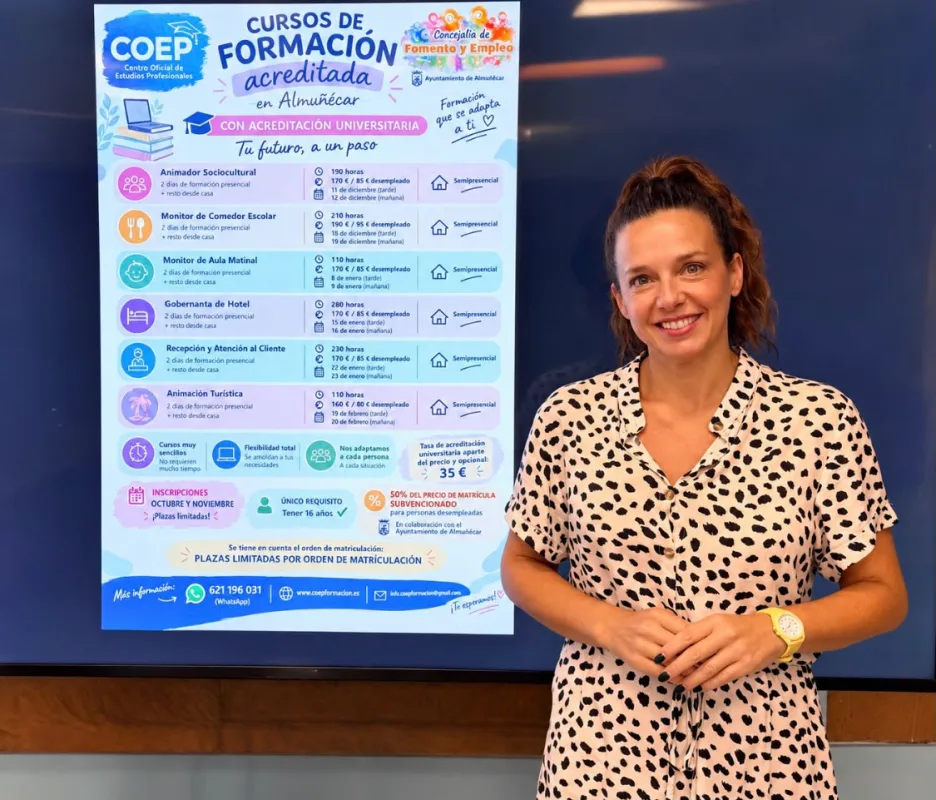 Almuñécar amplía su oferta formativa con seis nuevos cursos semipresenciales - Almuñécar - Costa Directo
